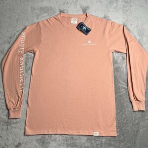 Simply Southern Shirt Women’s Small Pink Graphic Tee Hey Deer Long Sleeve Cotton